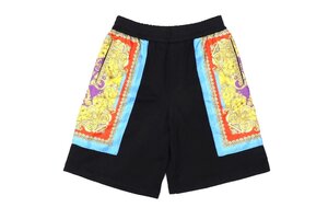 ヴェルサーチ メンズ バロッコ ゴッデス ロゴ オーバーサイズ スエットショーツ ブラック サイズL VERSACE 1005301 1A03635 1B000 BLACK