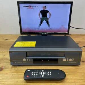 F2037【動作品】 SANSUI VHS ビデオカセットレコーダー RVP-100 2015年製 リモコン付き