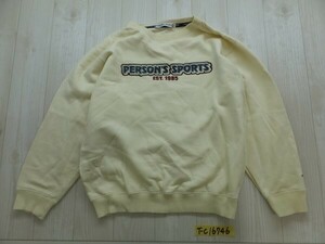 PERSONS SPORTS レディース ロゴ刺繍 犬ワンポイント トレーナー M クリーム