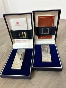 1円〜発火OK ダンヒル ガスライター 2点　dunhill 喫煙具シルバーカラー　 ローラー　良品ケース付き