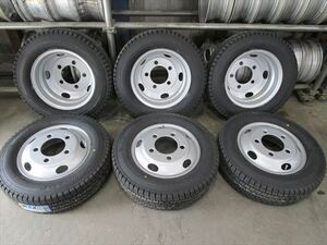 送料無料 新品未使用 スタッドレス 205/75R16 DUNLOP LT03M 24年 エルフ タイタン アトラス TK16×5.5J 116.5-8TC 5穴 再塗装 6本セット