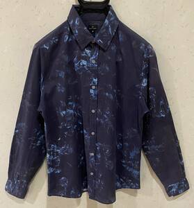 ＊ポールスミス Paul Smith 青薔薇 長袖シャツ トップス M　　　　　　　　BJBB.I 