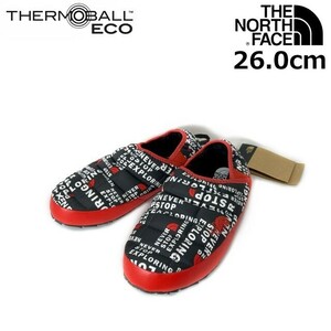 1円～!売切!【正規新品】THE NORTH FACE◆THERMOBALL TRACTION MULE V モックシューズ スリッポン US限定(US8/26.0㎝)黒 総柄 200703-28