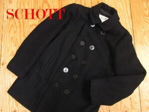 ★ショット Schott★メンズ兼用可能 U.S.740N メルトンウール ピーコート ネイビー ユース20★R61013009A