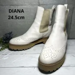 極美品【DIANA】サイドゴアブーツ(24.5)レザー　メダリオン　レザー　厚底