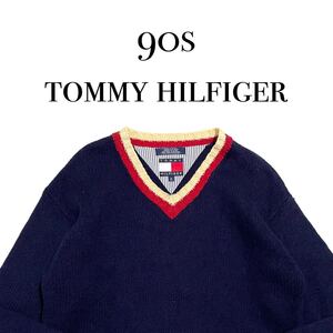 90s トミーヒルフィガー ウール チルデン ニット / size m / tommy hilfiger tilden knit 90年代