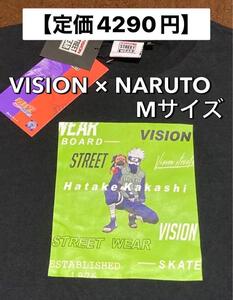 【定価4290円】VISION × NARUTO コラボ ｔシャツ ナルト M/はたけ カカシ マンガ 漫画 正規ライセンス品