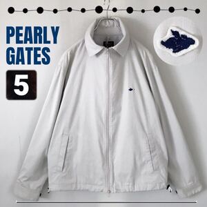 パーリーゲイツ/PEARLY GATES★エルボーパッチ付スィングトップ/ゴルフウェア★ワンポイント/ハネウサギ★サイズ5