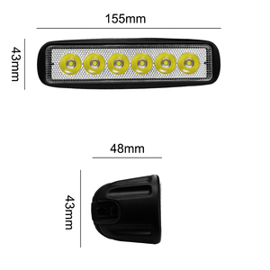 1個ｘ18W LED作業灯(広角) ワークライト 広角タイプ 6連LED 車外灯 農業機械 ホワイト 6000K 12V-24V対応 