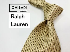 【美品】Ralph Lauren　ラルフローレン　ドット柄 ネクタイ 3本以上 送料無料 メンズ ベージュ　1203017