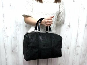 美品 Christian Dior クリスチャン ディオール トロッター ロゴグラム ミニボストン ハンドバッグ バッグ レザー 黒 72478