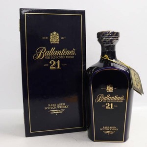 1円～Ballantines（バランタイン）21年 ベリーオールド レア エイジ 43％ 700ml 青陶器（重量1439g）T24K120031