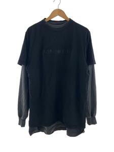 BALENCIAGA◆長袖Tシャツ/S/コットン/BLK/726088 TNVR5/使用感有