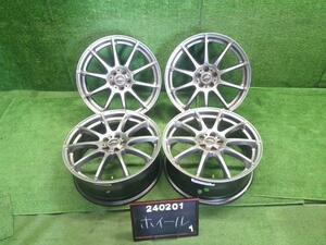 (1)A-TECH シュナイダーアルミホイール4本セット 18インチ 18×7J インセット+48 PCD100 5穴(240201)