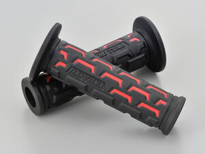 デイトナ DAYTONA GRIPPY GRIP グリッピーグリップ φ22.2ハンドル用 【GG-D-GROUND】 ブラック×レッド 122mm エンド貫通 25172