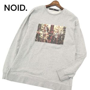 NOID. ノーアイディー 通年 C裏毛 フォトプリント★ プルオーバー スウェット トレーナー Sz.1　メンズ グレー　A4T01656_2#I