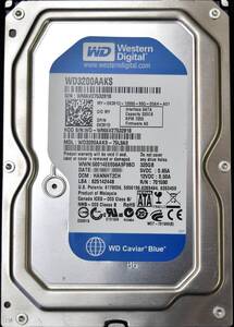 WesternDigital WD3200AAKS ディスク容量:320GB SATA300 HDD 2009年製造 (Cristal DiscInfo 正常) 使用時間 12760H (管:EH124