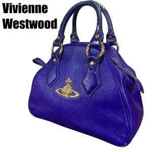 Vivienne Westwood ヴィヴィアンウエストウッド オーブ ヤスミン ハンドバッグ PVC トートバッグ ヤスミンバッグ 青 ブルー