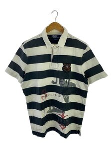 POLO RALPH LAUREN◆ポロシャツ/LL/コットン/WHT/ボーダー