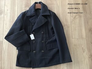 新品 COMME CA COMMUNE コムサコミューン ダブルブレスト ピーコート 09ネイビー Mサイズ 99WE03 定価26,000円