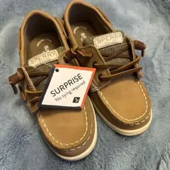 Sperry キッズシューズ ブラウン ノータイイング