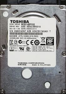 TOSHIBA MQ01ABF032 2.5インチ 7mm SATA600 320GB 60回 17495時間