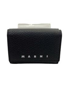 MARNI◆3つ折り財布/レザー/BLK/無地/レディース/PFMI0067U0/マルニ