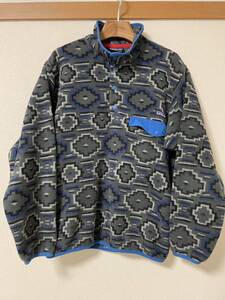 パタゴニア patagonia シンチラスナップT グレー系柄物 sizeS フリース synchilla