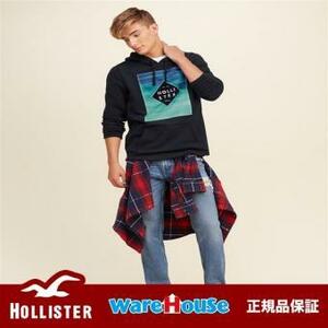 【送料無料】MサイズHOLLISTER ホリスター グラフィックパーカー Logo Graphic Hoodie【Navy】ネイビー アメカジ 