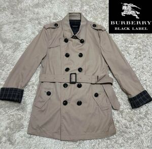 【極美品】BURBERRY BLACK LABEL バーバリー　ブラックレーベル　 トレンチコート　スプリングコート エポレット　ベルト未使用 