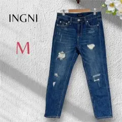 INGNI イング【M】ダメージ加工 スリムパンツ ジーンズ ブルー