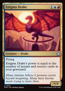 MTG ■金/英語版■(657)《奇怪なドレイク/Enigma Drake》ファウンデーションズ FDN 金U