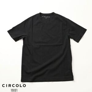 CIRCOLO 1901 クルーネック カットソー Tシャツ XS チルコロ CN2565 T-SHIRT JERSEY チャコールグレー