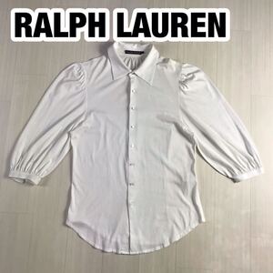 RALPH LAUREN ラルフローレン 七分袖シャツ L ホワイト