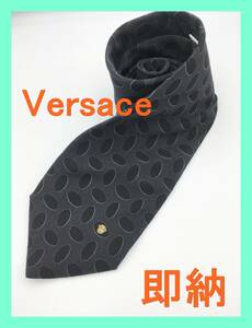 ★即納★ Versace ヴェルサーチ ベルサーチ ネクタイ メンズ 柄 ロゴ シルク 絹 ファッション ブランド 小物 タイ スーツ シャツ ピン カフ