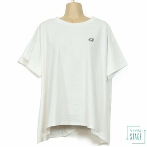 a.no.ne.ne アズノゥアズ★チュニック 大きいサイズ3(2XL) ゆったりシルエット♪フェルトのワンポイント♪白系 z7632