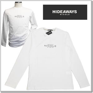 ハイダウエイ HIDEAWAYS NICOLE 激シルケットロゴプリント長袖Tシャツ 4465-9130-91(WHITE)-46(M) ロンT カットソー