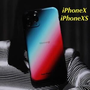 【新品未使用】iPhoneX / iPhoneXS用ケース 青赤