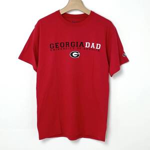 NCAA ジョージア大学 Champion/チャンピオン レッド "GEORGIA DAD" カレッジTシャツ Mサイズ【TS-0018-904】