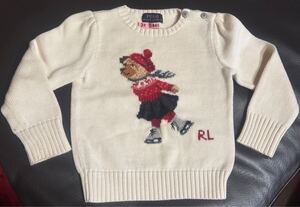 ◆POLO RALPH LAUREN ラルフローレン キッズ 4T セーター ベア コットン 110 ニット 子供服 女の子 男の子 ポロ スケート 可愛い 高級