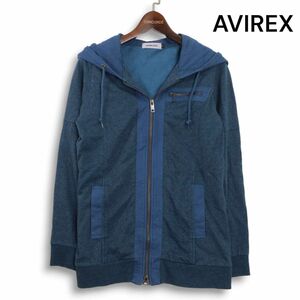 AVIREX Belle アヴィレックス 通年 切替♪ ジップ フーディー パーカー Sz.S　レディース　K4T01277_8#O