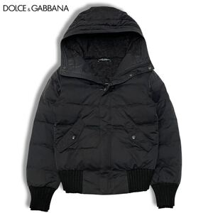 72 正規品 DOLCE &GABBANA ドルチェ&ガッバーナ SPG9Y34G DOWN JACKET ナイロン ダウンジャケット ジップアップ ブルゾン ブラック 44