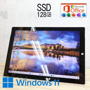 ★美品 高性能4世代i5！SSD128GB★SURFACEPRO3 Core i5-4300U Webカメラ Win11 MS Office 中古品 ノートPC★P78294