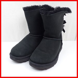 ★UGG/アグ ベイリー ボウ2 ムートンブーツ 23cm/ブラック/シープスキン/1016225/バックリボン&1949500457