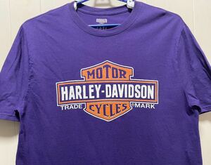 HARLEY DAVIDSONハーレーダビッドソン ロゴTシャツ L古着 バイク パープル