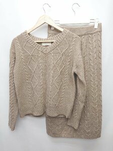 ◇ B:MING by BEAMS ビーミング by ビームス ケーブルニット 膝下丈 セットアップ 上下 モカ系 レディース P