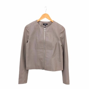 Theory CROP CREW JKT セオリー ラムレザーライダースジャケット レザージャケット 01-9360828-334-902 ブラウン