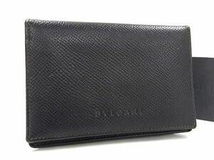 1円 ■極美品■ BVLGARI ブルガリ レザー カードケース カード入れ 名刺入れ ブラック系 BM2389