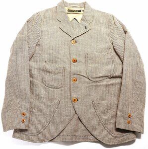 Freewheelers (フリーホイーラーズ) DARIUS SACKCOAT / ダリウス 杢ツイードサックコート #1131031 美品 GRAINED BEIGE STRIPE size 34