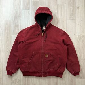 希少カラー！Carhartt アクティブジャケット クリムゾン J130CRI サイズXL Active Jacket カーハート ヴィンテージ メキシコ製